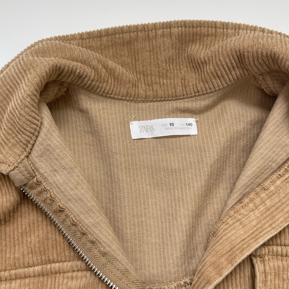 Zara Girls Corduroy Pullover | Tunic - Size 10 - Beige - Picture 2 of 6